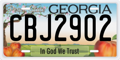 GA license plate CBJ2902