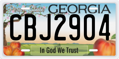GA license plate CBJ2904