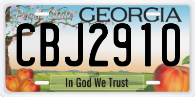 GA license plate CBJ2910