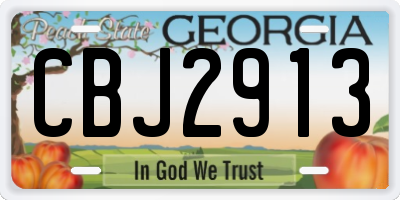 GA license plate CBJ2913