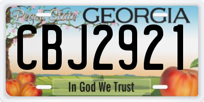 GA license plate CBJ2921