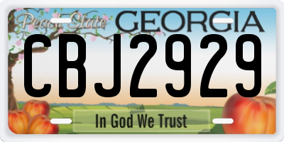 GA license plate CBJ2929