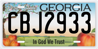 GA license plate CBJ2933