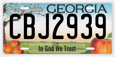 GA license plate CBJ2939