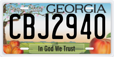 GA license plate CBJ2940