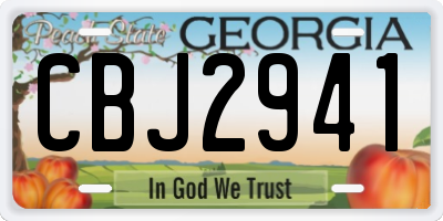 GA license plate CBJ2941