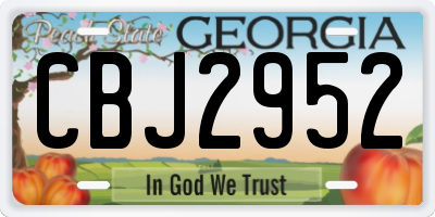 GA license plate CBJ2952
