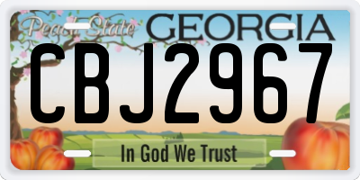 GA license plate CBJ2967