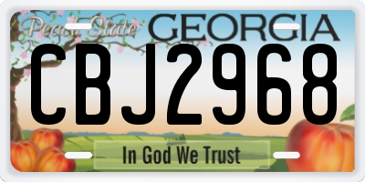 GA license plate CBJ2968