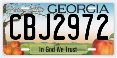 GA license plate CBJ2972