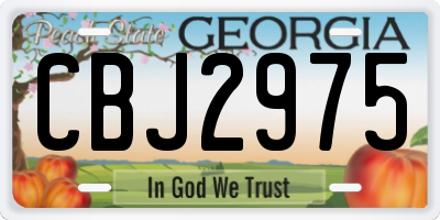 GA license plate CBJ2975