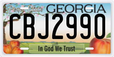 GA license plate CBJ2990