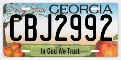 GA license plate CBJ2992