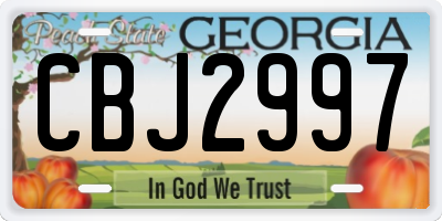 GA license plate CBJ2997