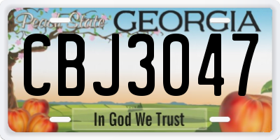 GA license plate CBJ3047