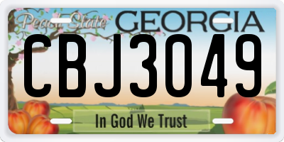 GA license plate CBJ3049