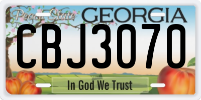 GA license plate CBJ3070