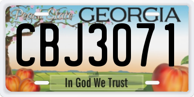 GA license plate CBJ3071