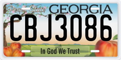 GA license plate CBJ3086