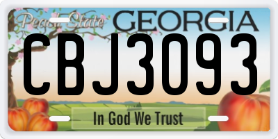 GA license plate CBJ3093