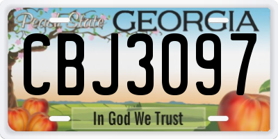 GA license plate CBJ3097
