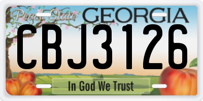GA license plate CBJ3126