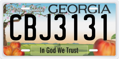 GA license plate CBJ3131