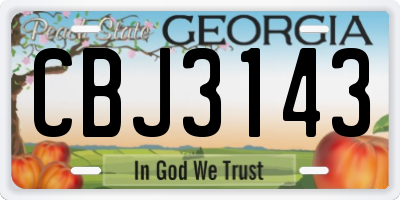 GA license plate CBJ3143