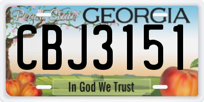 GA license plate CBJ3151