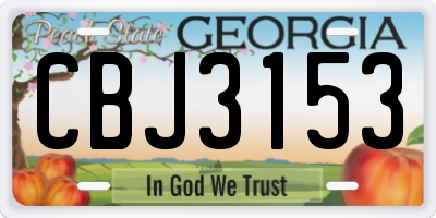 GA license plate CBJ3153