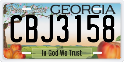 GA license plate CBJ3158