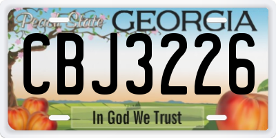 GA license plate CBJ3226