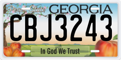 GA license plate CBJ3243