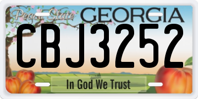 GA license plate CBJ3252