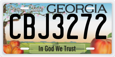 GA license plate CBJ3272