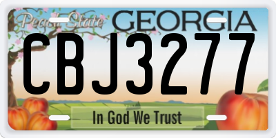 GA license plate CBJ3277