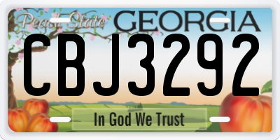 GA license plate CBJ3292
