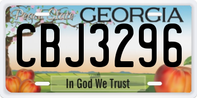 GA license plate CBJ3296