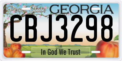 GA license plate CBJ3298