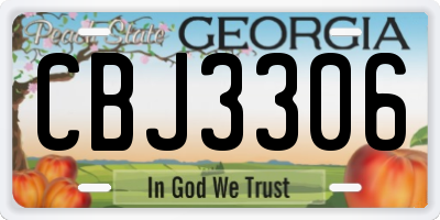 GA license plate CBJ3306