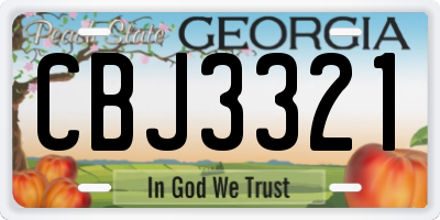 GA license plate CBJ3321