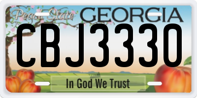GA license plate CBJ3330