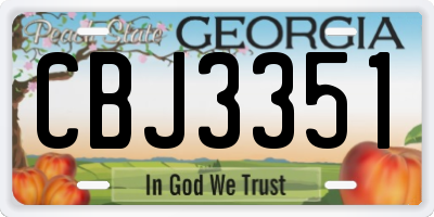 GA license plate CBJ3351