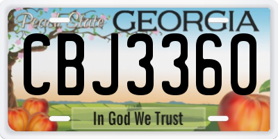 GA license plate CBJ3360