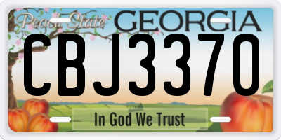 GA license plate CBJ3370