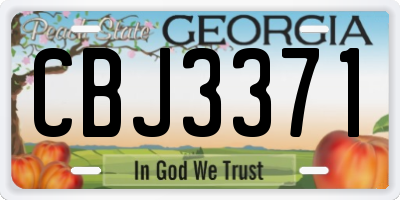 GA license plate CBJ3371