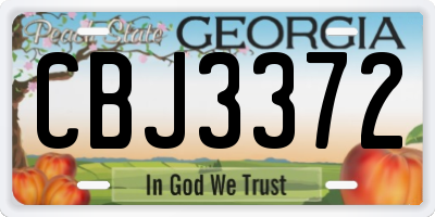 GA license plate CBJ3372
