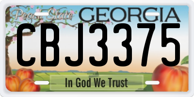 GA license plate CBJ3375