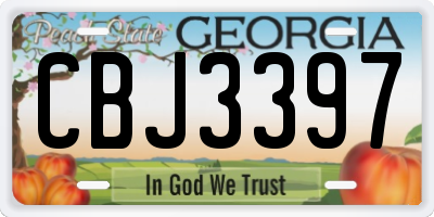 GA license plate CBJ3397