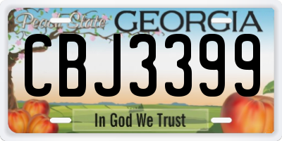 GA license plate CBJ3399